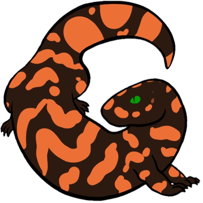 An illustrated Gila monster.